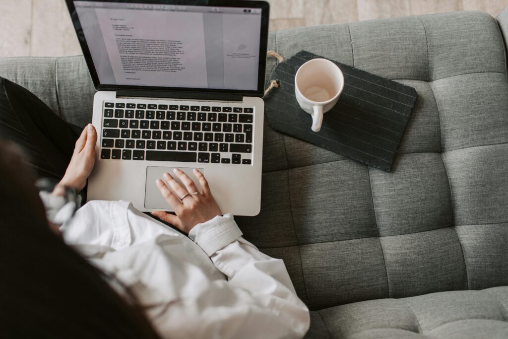 A person using a laptop