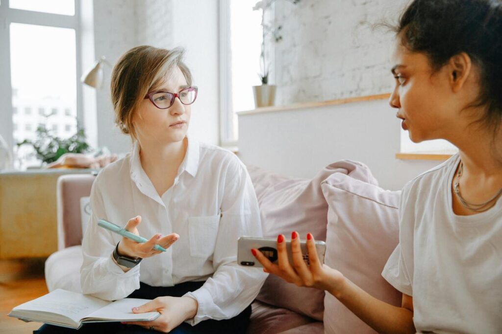 A neuropsychologist with a client