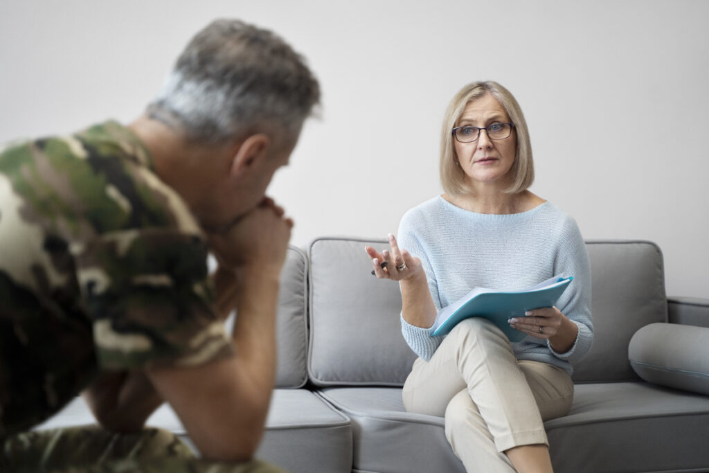 A man undergoing neuropsychological evaluations