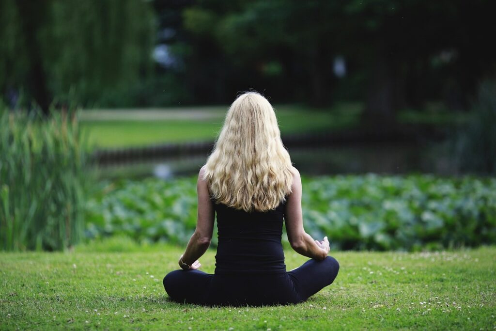 A person practicing mindfulness.