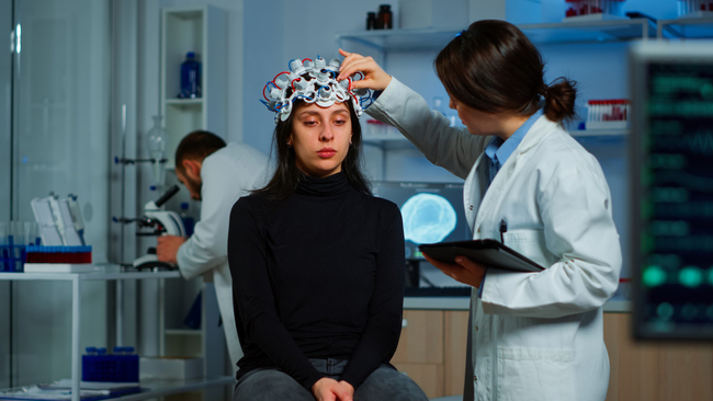 A lady undergoing neuropsychological testing