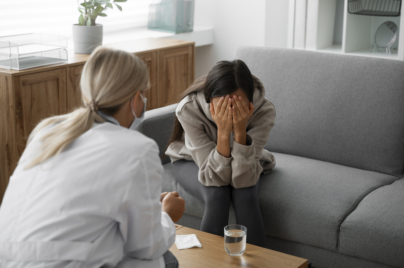 A woman undergoing trauma therapy.