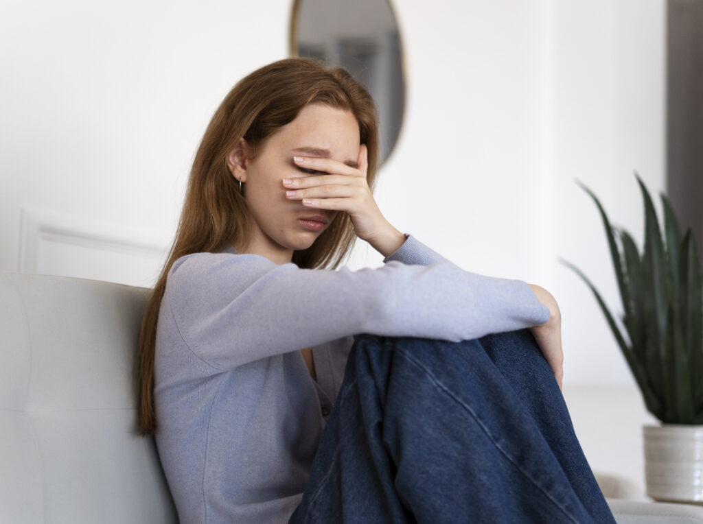 A woman experiencing anxiety.