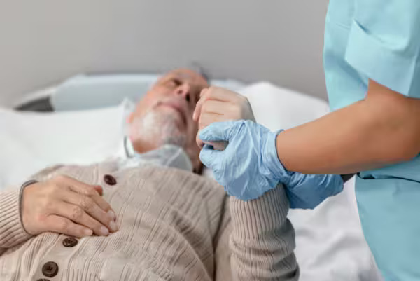 A doctor examining a stroke patient