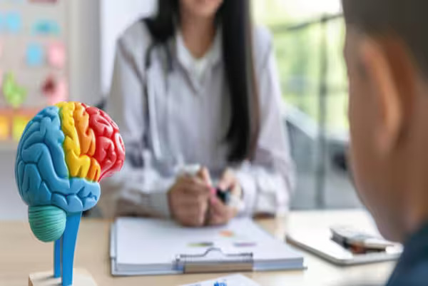 A man visiting a neuropsychologist