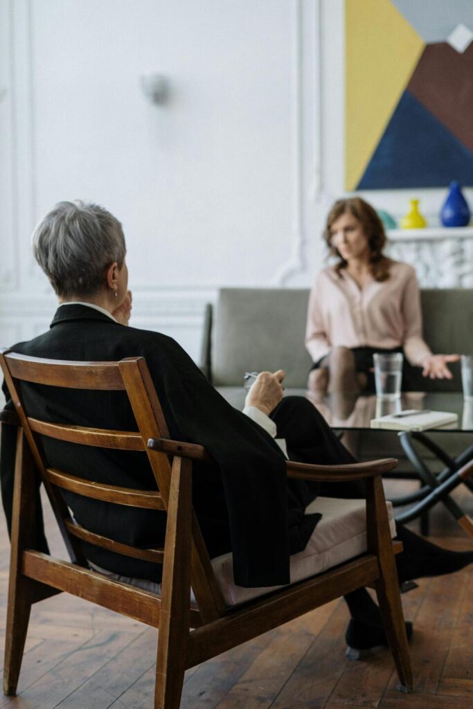 A woman undergoing Cognitive Behavioral Therapy